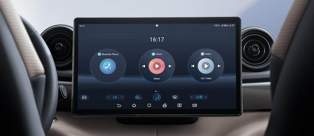 Tela touchscreen rotativa do Dolphin
